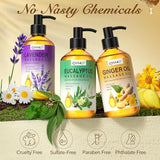 Valentine's Day Gifts for Men&Women -3 Pack Massage Oil for Massage Therapy,Lymphatic Drainage Ginger Oil | Lavender Oil | Sore Muscle Eucalyptus Massage Oils &Massage Ball for Date Night