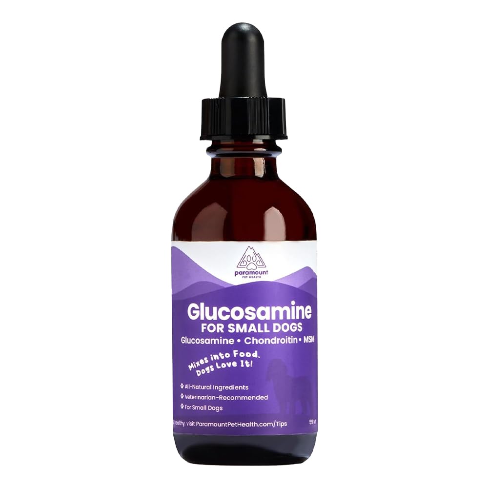 Paramount Pet Health Liquid Glucosamine for Small Dogs, 260mg Glucosamine Liquid for Dogs Joint Supplement for Mobility & Comfort, Easy-to-Use Liquid MSM & Chondroitin, 2 oz