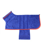 Dog Drying Coat Bathrobe Towel,Microfibre Material Fast Drying Super Absorbent Dog Bath Robe, Pet Quick Drying Moisture Absorbing with Adjustable Collar and Waist