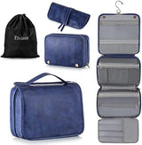 Elviros Toiletry Bag Hanging Travel Organizer for Men and Women, 3 in 1 Multifunctional Large Makeup Cosmetic Case for Toiletries Accessories, Water-resistant PU Leather Bathroom Dopp Kit Shaving Bag