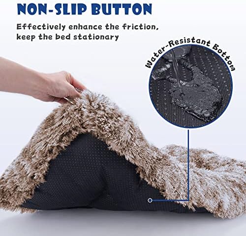 Dog Bed Crate Pad Plush Soft Pet Bed Calming Dog Crate Bed for Large Medium Small Dogs and Cats Washable Anti-Slip Kennel Crate Mats for Sleeping and Anti Anxiety XL