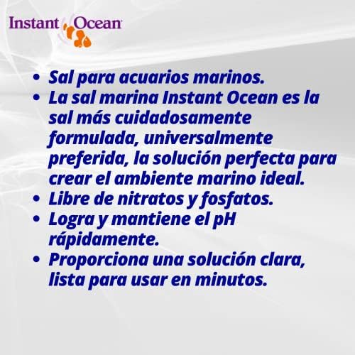 Instant Ocean Sea Salt for Marine Fish Tank Aquariums, Nitrate & Phosphate-Free