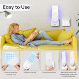 Pesteaze Indoor Plug-in Mosquito Killer, Flying Insect Trap for Flies, Fruit Flies, Moths & Gnats, with Adjustable Brightness UV Attractant Catcher & Night Light, 1 Device + 10 Glue Card Refills