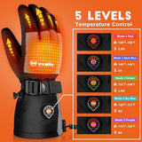 MewaMaA Heated Gloves for Men Women 7.4V Battery 22.2WH Rechargeable Heated Ski Gloves Touchscreen Waterproof Electric Heated Gloves for Winter Outdoor Work Skiing Hiking Camping Raynaud (M)