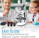 40X-2000X Microscopes for Kids Students Adults, with Microscope Prepared Slides 30p, 2.0 mp Camera, Microscope Accessories, Phone Adapter, Microscopes for School Laboratory Home Education