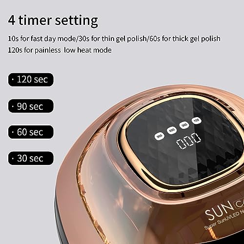 UV Light for Nails,288W UV Nail Dryer LED Light for Gel Polish-4 Timers Professional Nail Art Accessories,Curing Gel Toe Nails