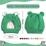 Quiet Ears for Dogs, Dog Ear Muffs Noise Protection Knitted Dog Hats Pet Ears Warm Dog Ear Cover Winter Hat Dog Snood Head Wrap Bunny Costume for Medium to Large Dogs Cats Pets (Green)