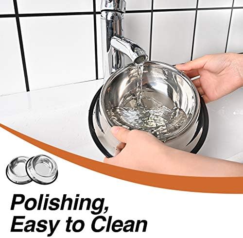 2Packs Stainless Steel Dog Bowl with Anti-Skid Rubber Base for Small/Medium/Large Pet, Perfect Dish, Pets Feeder Bowl and Water Bowl Perfect Choice for Dog Puppy Cat and Kitten (40oz)
