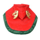 ANIAC Pet Christmas Costume Puppy Xmas Cloak with Antler Cat Santa Cape with Xmas Cap Party Cosplay Dress for Cats and Small Medium Dog (Medium, Red)