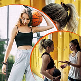 24 Basketball Stuff Set Cosmetic Bags Sport Makeup Bags Pencil Case Portable Storage Case Satin Sport Hair Scrunchies Elastic Hair Bands Basketball Gifts Basketball Accessories for Girl (Black, Love)