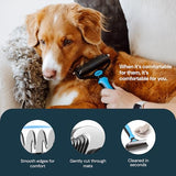 MalsiPree 2-in-1 Dog Grooming Brush & Undercoat Rake - Deshedding Brush and Dematting Comb for Long or Short Haired Dogs - Anti-Shedding Pet Tool - Deshedding Tool