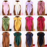 MRJ 6 Pcs Silky Satin Hair Bows Big Hair Ribbons for Women Large Hair Clips for Girls Hair Accessories Barrettes Metal Clips Bowknot Aesthetic