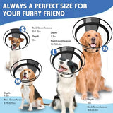Dog Cone, Transparent Recovery Collar for Large Medium Small Dogs, E Collar After Surgery to Stop Licking, Depth Adjustable Soft Cone Not Block Vision