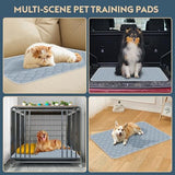 Washable Pee Pads for Dogs - 2 Pack Reusable Pee Pads with Dog Paw Shape Non-Slip Backing (Light Grey, 36" X 36")