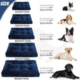 Dog Crate Bed Washable Dog Beds for Extra Large Dogs Deluxe Thick Flannel Fluffy Comfy Kennel Pad Anti-Slip & Anti-Scratch Pet Sleeping Mat, 41 x 27 Inch, Blue