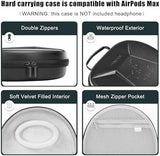 MOSISO Smart Hard Case Compatible with AirPods Max Supports Sleep Mode, Organizer Portable Travel Cover Storage Bag with Silicone Earpad & Headband Cover Anti-Scratch Accessories, Black