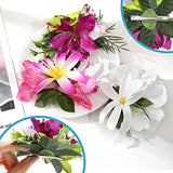 HAIMEIKANG Hawaiian Hair Clip, 3 Pieces Tropical Flower Hair Pins - Artificial Hawaiian Flower Hair Accessories in White, Rose Red, and Purple for Women, Wedding Hair Piece