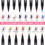 15 Colors Dog Nail Polish Pens Quick Dry, Pet Nail Polish Set for Dogs DIY Dogs Puppy Nails, Dog Safe Nail Polish Non Toxic, Odorless, Easy to Apply