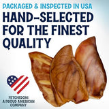 Whole Pig Ears for Dogs Large - 6 Pack Long Lasting Dog Chews – One Ingredient Delicious All Natural Flavor – Easy to Digest Dog Treats for Large Dogs - Great for Teeth and Gums