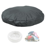 SELUGOVE Round Dog Bed Replacement Cover 36D × 4H Inch Washable Grey Thickened Waterproof Oxford Fabric with Handle and Zipper Reusable Dog Bed Liner for Small to Medium 25-35 Lbs Puppy