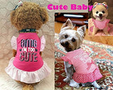 XPUDAC 4 Pieces Dog Dress Shirt Puppy Clothes for Small Girl Cute Doggie Dresses Summer Clothes Apparel for Dogs Cats (Pink Angel, Medium(8-11 lbs))