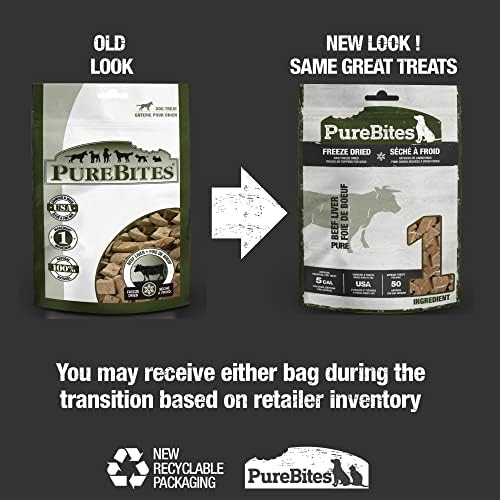 PureBites Beef Freeze Dried Dog Treats, 1 Ingredient, Made in USA, 44oz