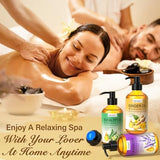 Valentine's Day Gifts for Men&Women -3 Pack Massage Oil for Massage Therapy,Lymphatic Drainage Ginger Oil | Lavender Oil | Sore Muscle Eucalyptus Massage Oils &Massage Ball for Date Night