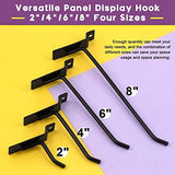 Swpeet 20Pcs 6 Inch Heavy Duty Slatwall Hooks Assortment Kit, Slatwall Accessories Slatwall Panel Hooks Garage Organization Slat Wall Hooks Pegboard Gridwall Hooks Display Hooks for Retail Black