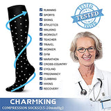 CHARMKING Compression Socks for Women & Men (8 Pairs) 15-20 mmHg Graduated Copper Support Socks are Best for Pregnant, Nurses - Boost Performance, Circulation, Knee High & Wide Calf (S/M, Multi 41)
