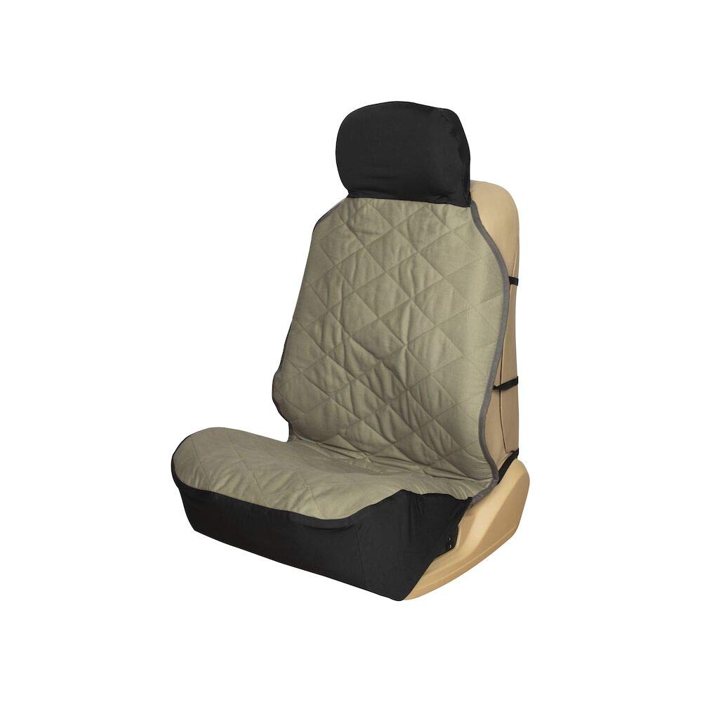 PetSafe Happy Ride Quilted Bucket Seat Cover - Long-Lasting Waterproof Padded Seat Protection with Secure Seatbelt Access - Keeps Leather Seats Clean & Protects from Scratches - Green