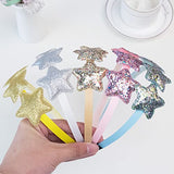 XIMA 10PCS Headbands for Toddlers, Rainbow Glitter Star Girls Headbands for Teens Kids Children Hair Accessories (10PCS Star Headbands)