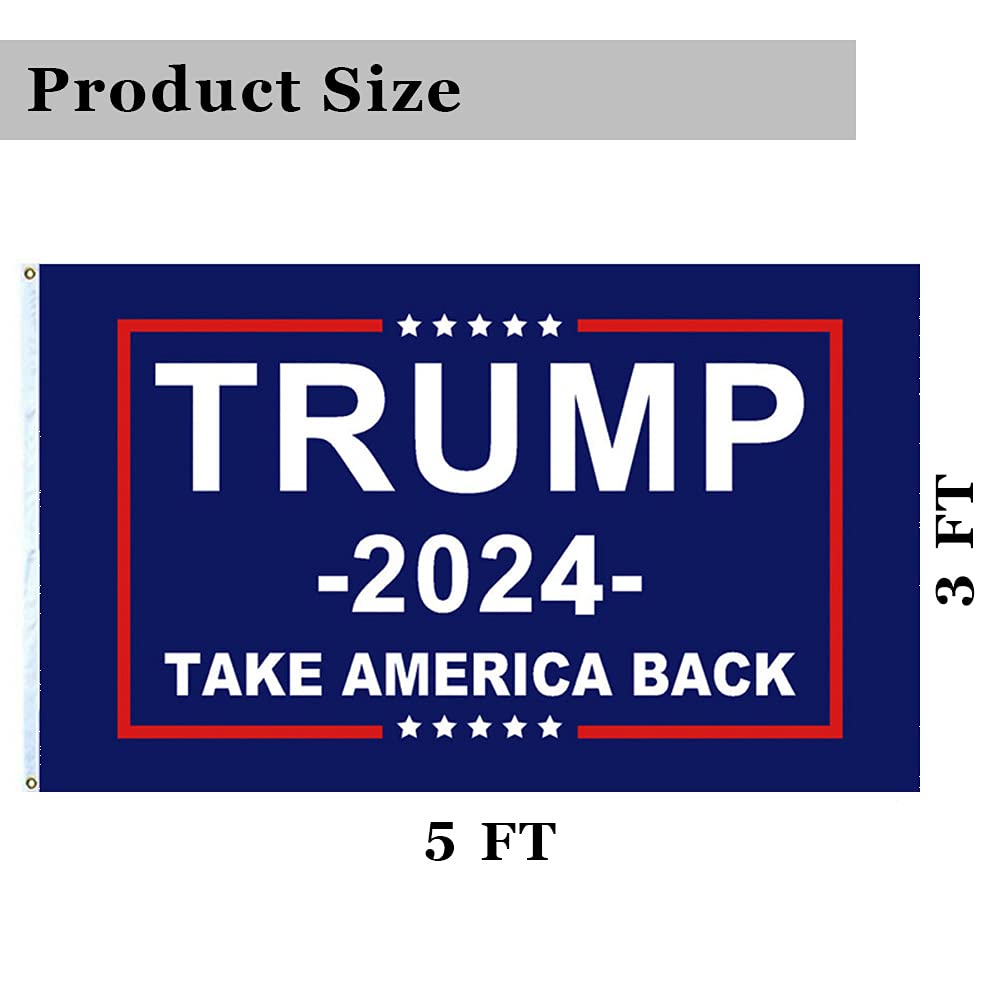 Donald Trump 2024 Flag - Take America Back Flag, 3x5FT, 2 PACKS. Re-Elect Trump outdoor indoor Decor1