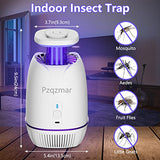 Pzqzmar Fruit Fly Trap,Indoor Insect Trap,Electric Bug Zapper Catcher for Fruit Flies,Flying Insect,Mosquito,Gnat,Moth,Mosquito Killer&Repellent Lamp for Home House,UV Light&Sticky Glue,Plug-in(White)
