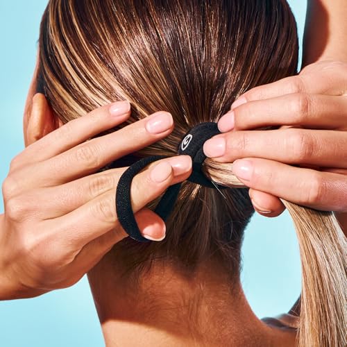 Gimme Beauty - Any Fit No Damage Hair Ties - Neutrals - Seamless Microfiber Hair Elastic - Hair Accessories With All Day Hold - No Snagging, Dents, or Breakage Hair Tie Pack (9 Count)