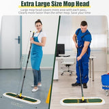 36" Commercial Dust Mop for Floor Cleaning with Replacement Mop Pads, Heavy Duty Industrial Large Floor Wet Dry Mop for Cleaning Office Garage Hardwood Warehouse Factory Mall