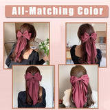 Hair Bows 2 PCS, Hair Bows for Women, Hair Ribbons, Oversized Long-tail Cute Aesthetic Hair Accessories, Large Hair Barrettes for Women, Big Bows for Girls (Watermelon Red, Deep Pink)