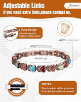 Jecanori Copper Bracelets & Ring for Women, Lymphatic Drainage Ring and Magnetic Bracelets for Women with 3800 Gauss Ultra Magnets and Sizing Tool