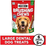 Milk-Bone Original Brushing Chews, 6 Large Daily Dental Dog Treats (Pack of 5) Scrubbing Action Helps Clean Teeth