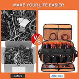Gig Band Cable File Bag With Adjustable Dividers Dj Cable Gig Bag for Cables, Cords,DJ Gear,Musicians Accessories 20"×12"×12"