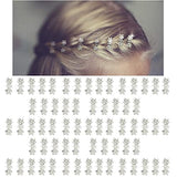 Mini Glitter Teeth Rhinestone Flower Hair Accessories - No-Slip Grip Metal Jaw Clamps in Mix Colors for Girls Women (Silver-White Crystal)