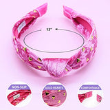 FROG SAC Pink Heart Headband for Girls, Studded Knotted Valentines Day Headbands for Kids, Cute Stud Knot Vday Head Bands, Little Girl Velvet Hair Accessories, Fashion Hair Bands for Children