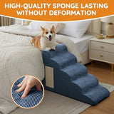 Dog Steps for Bed, Dog Stairs for Small Dogs, 2-Step Dog Ramp for Bed, Couch, Sofa, and Chairs, Non-Slip Bottom Design, Cat Scratching, High Density Foam Portable Pet Step, Indoor, Navy
