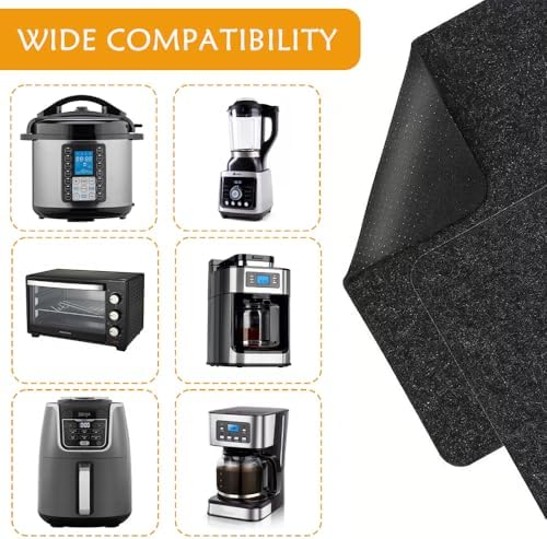 Air Fryer Mat (2-Pack) with 100 Liners,12x14 Inch Heat-Resistant Non-Slip Pads,Compatible with Cosori and Ninja, Most Air Fryers,Silicon & Felt,Reusable Kitchen Accessories