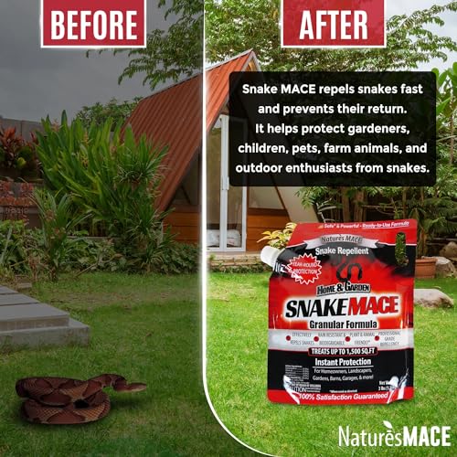 Nature’s MACE Snake Repellent 25 lb/Covers 13,200 Sq. Ft. / Keep Snakes Out of Your Garden, Yard, Home, attic and More/Snake Repellent/Safe to use Around Home, Children, & Plants