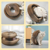 2PC Cat Toy, Magic Organ Cat Scratch Board Foldable Cat Accordion Toy, Cardboard Cat Toys, Interactive Scratch Pad Cat Toy with Toy Bell Ball (2pc)