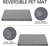 EMPSIGN Stylish Dog Bed Mat Dog Crate Pad Mattress Reversible (Cool & Warm), Water Proof Linings, Removable Machine Washable Cover, Firm Support Small to XX Large Dogs, Grey,XL(41''''*28''''*3'''')
