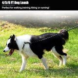 2 Pack Dog Leash, 4/5//6 FT Heavy Duty Nylon Rope Pet Leashes with Comfortable Padded Handle, Reflective Dog Leashes for Small Medium and Large Dogs (6FT-1/2,Black/Black)