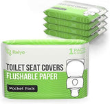 Toilet Seat Covers Paper Flushable (50 Pack) - XL for Adults and Kids Potty Training, 100% Biodegradable Travel Accessories Public Restrooms, Airplane, Camping