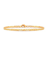 Barzel 18K Gold Plated Flat Marina Link Anklet for Women, 10 Inches - Made In Brazil (10.00)