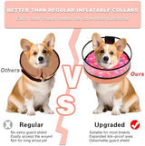 Dog Cone, Dog Surgery Collar, Inflatable Cones for Small Medium Large Dogs, Pink Doughnut Dog Recovery Collar, Does not Impede Vision